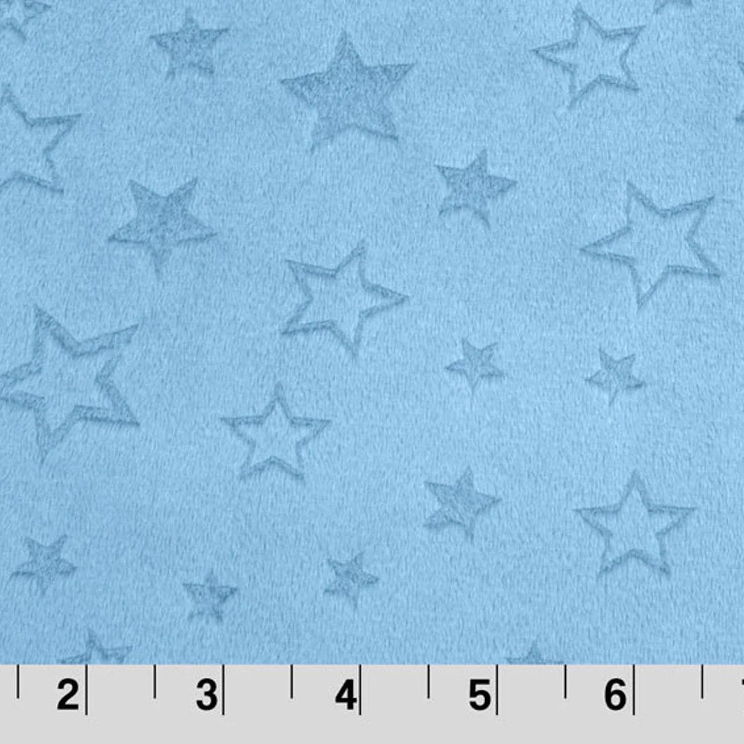 Robes (Boy) - Light Blue Embossed Stars Minky