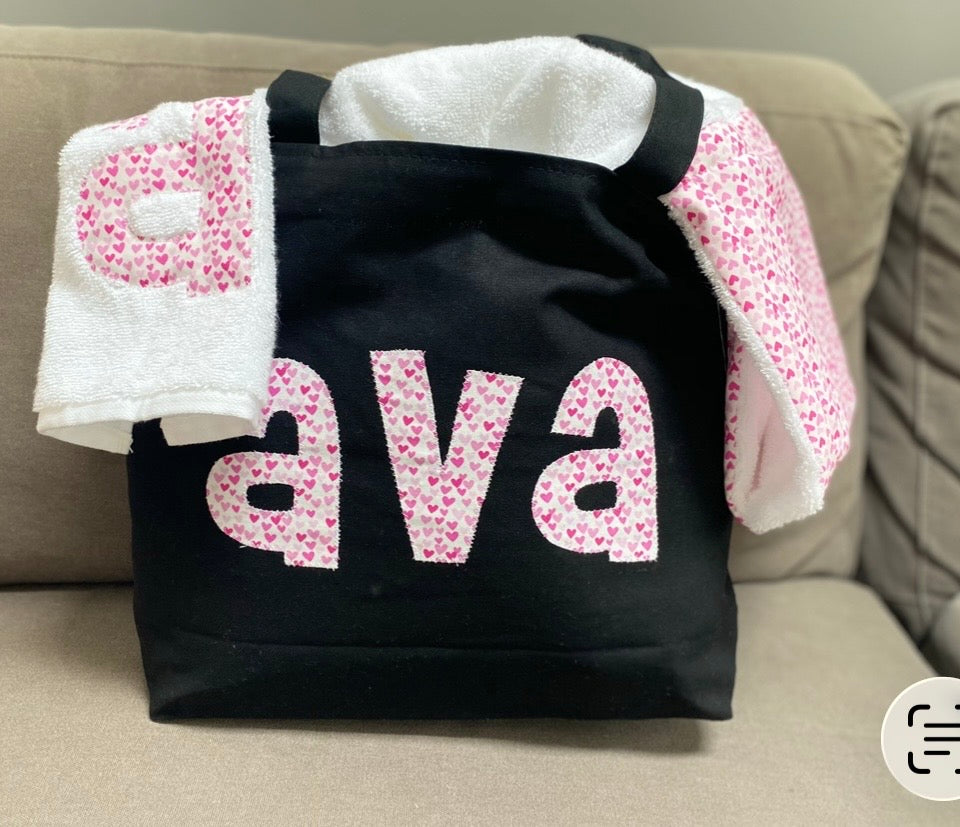 Tote Bag- Pink Hearts (Girl)