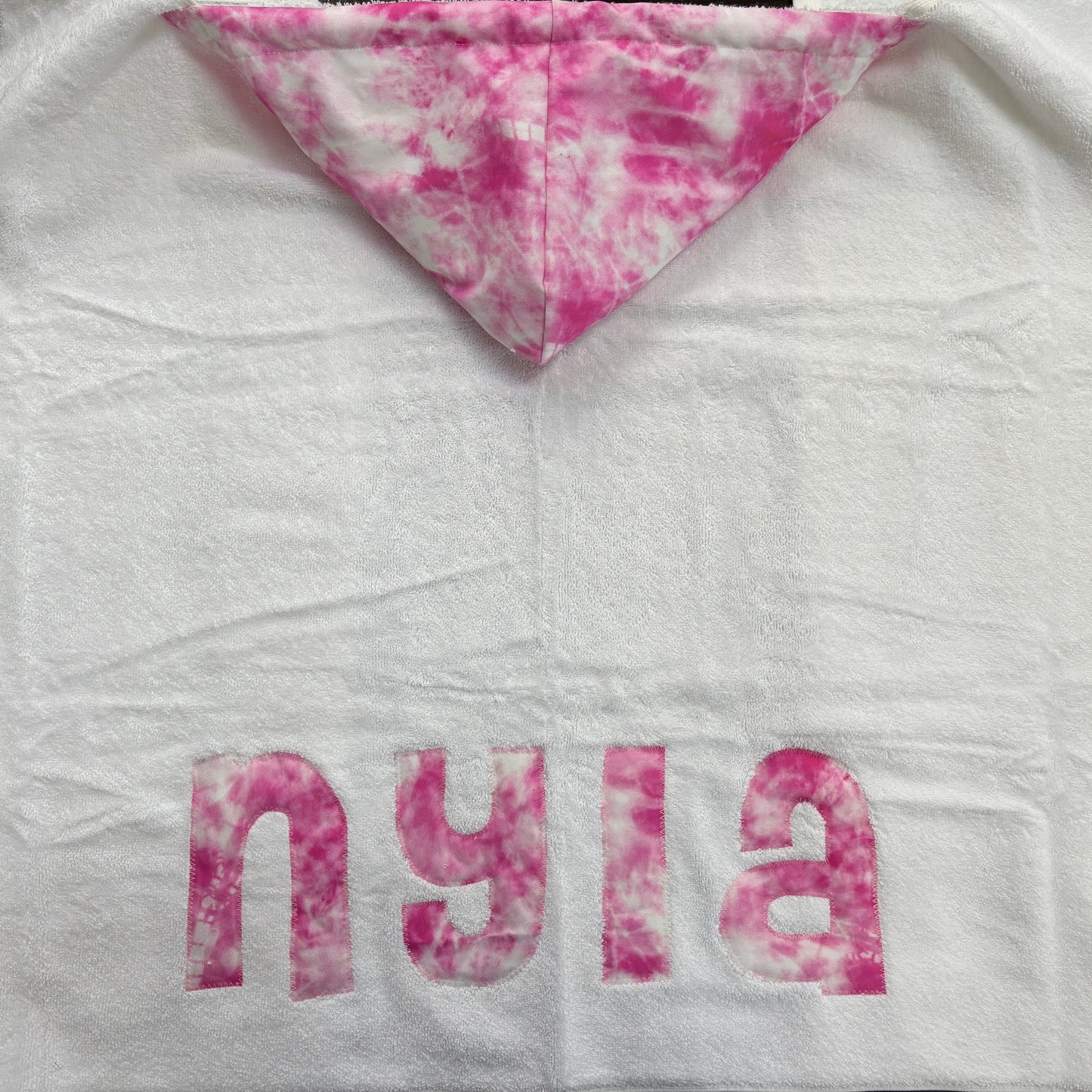 Hooded Towel Pink Tie Dye Minky (Girl)