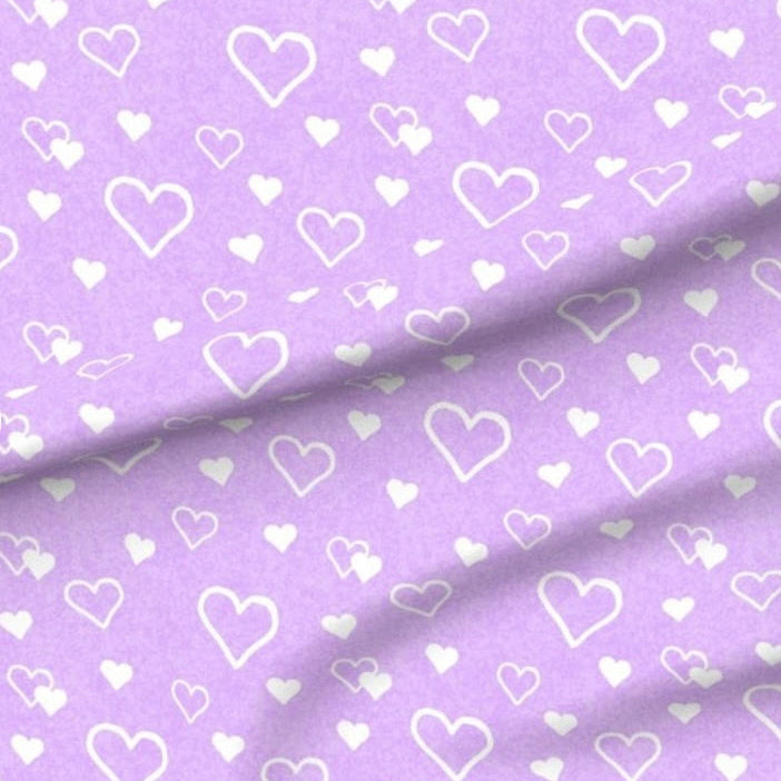 Hooded Towel Lavender Hearts Minky (Girl)