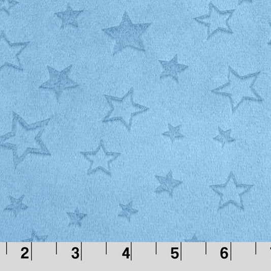 Tote Bag- Light Blue Embossed Stars Minky