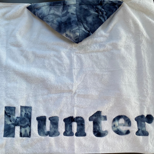 Hooded Towel Navy Tie Dye Minky (Boy)