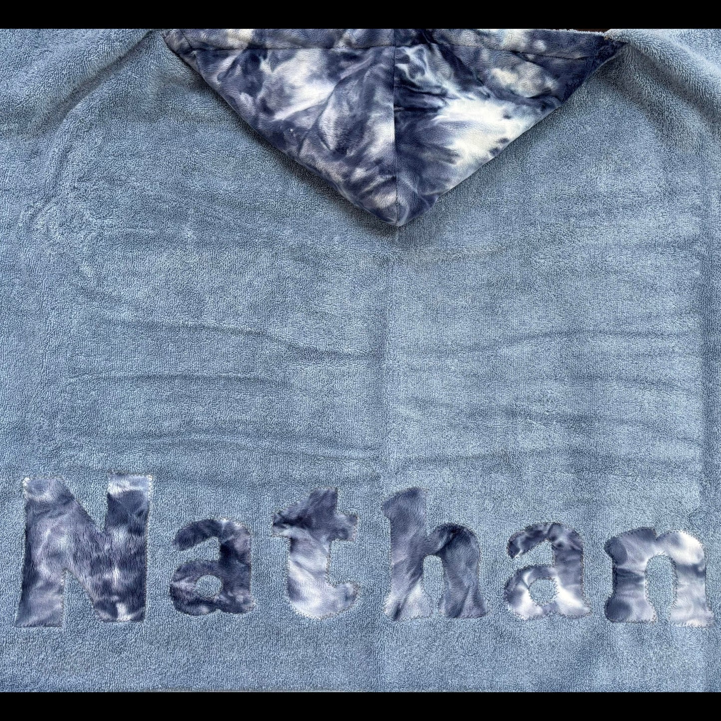 Hooded Towel Navy Tie Dye Minky (Boy)