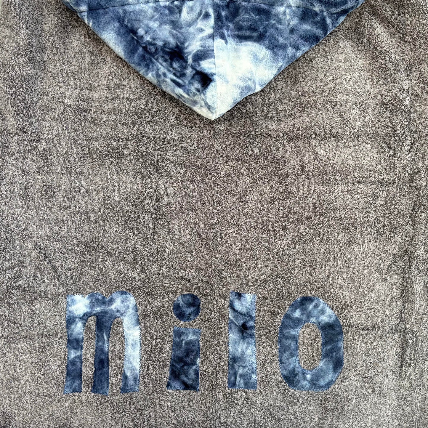 Hooded Towel Navy Tie Dye Minky (Boy)