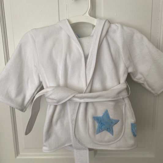 Robes (Boy) - Light Blue Embossed Stars Minky