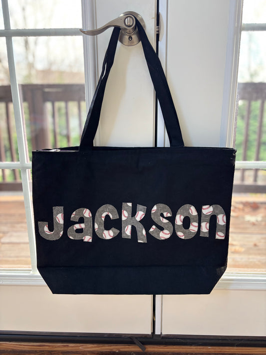Tote Bag- Grey Baseball (Boy)