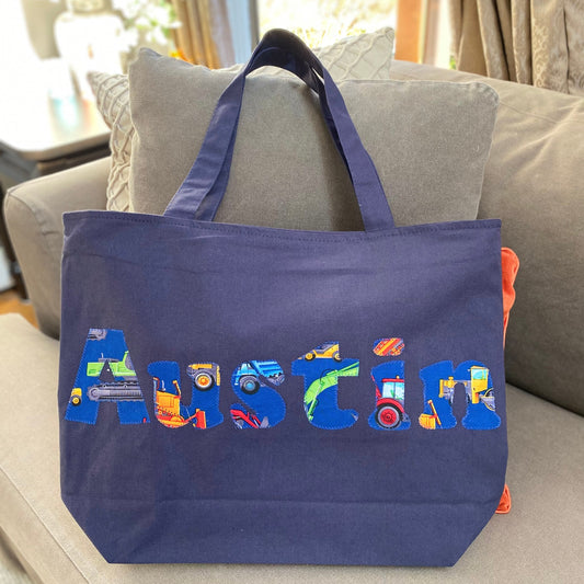 Tote Bag- Construction Trucks (Boy)