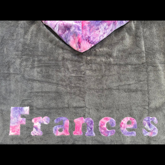 Hooded Towel Pink Purple Minky Tie Dye (Girl)