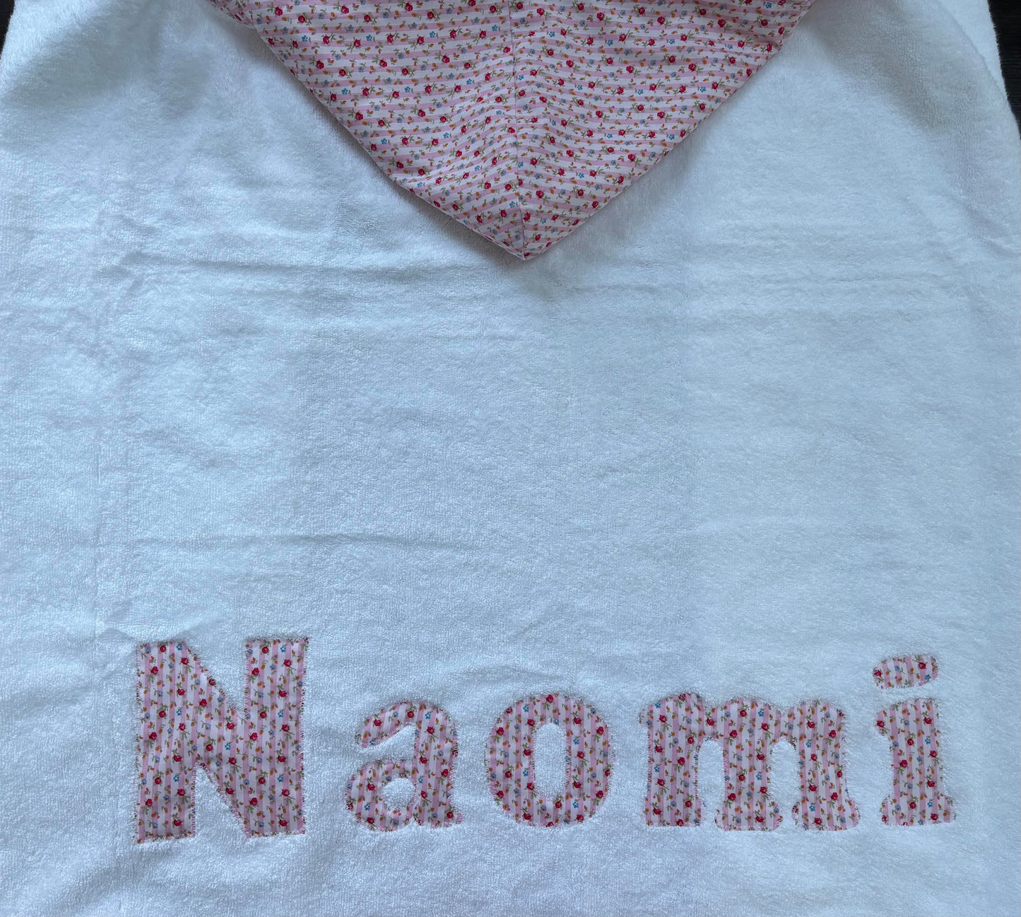 Hooded Towel Striped Roses (Girl)