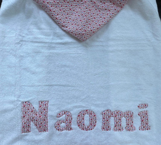 Hooded Towel Striped Roses (Girl)