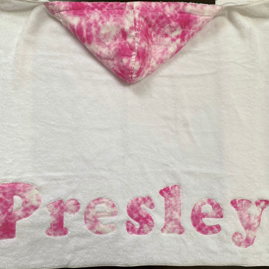 Hooded Towel Pink Tie Dye Minky (Girl)