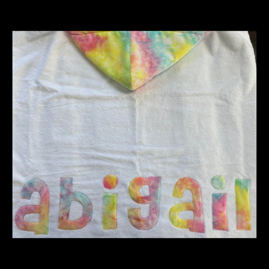 Hooded Towel Pastel Tie Dye Minky (Girl)